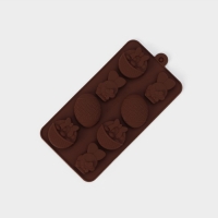 Форма для шоколада Доляна «Пасха», силикон, 18,8×10×1,5 см, 8 ячеек, цвет коричневый Форма для шоколада Доляна «Пасха», силикон, 18,8×10×1,5 см, 8 ячеек, цвет коричневый