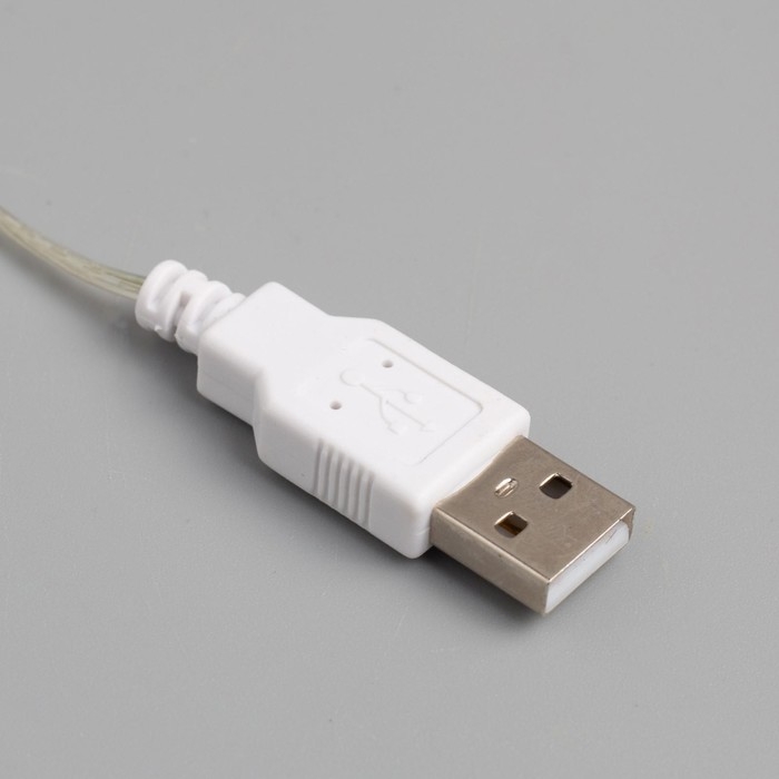 Гирлянда «Мишура» 2 м роса, IP20, серебристая нить, 100 LED, свечение белое, USB Гирлянда «Мишура» 2 м роса, IP20, серебристая нить, 100 LED, свечение белое, USB