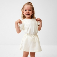 Комплект для девочки (свитшот и юбка) MINAKU, цвет молочный, рост 128 см