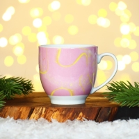 Подарочный набор новогодний из керамики &laquo;Мама, папа, с Новым годом!&raquo;, кружка 180 мл. 2 шт., ложка 2 шт., цвет белый