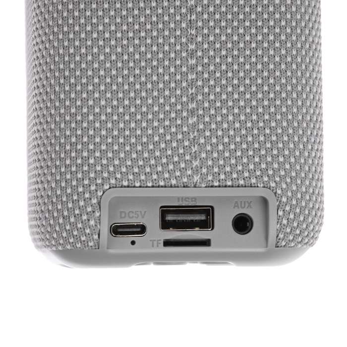 Портативная колонка F68, 5 Вт, 600 мАч, подсветка. micro SD, серая