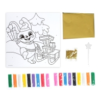 Сияющая фреска на новый год &laquo;Зайка и сани&raquo;, новогодний набор для творчества