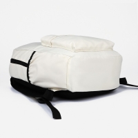 Рюкзак школьный из текстиля на молнии, 3 кармана, кошелёк, цвет белый Рюкзак школьный из текстиля на молнии, 3 кармана, кошелёк, цвет белый