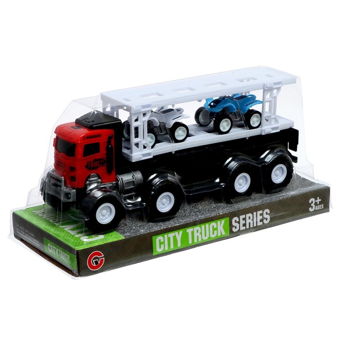 Грузовик инерционный &laquo;Автовоз&raquo;, с 2 квадроциклами, цвет МИКС