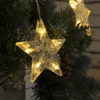 Гирлянда &laquo;Бахрома-арка&raquo; 2.5 &times; 1.2 м с насадками &laquo;Звёзды&raquo;, IP20, прозрачная нить, 136 LED, свечение тёплое белое, 8 режимов, 220 В