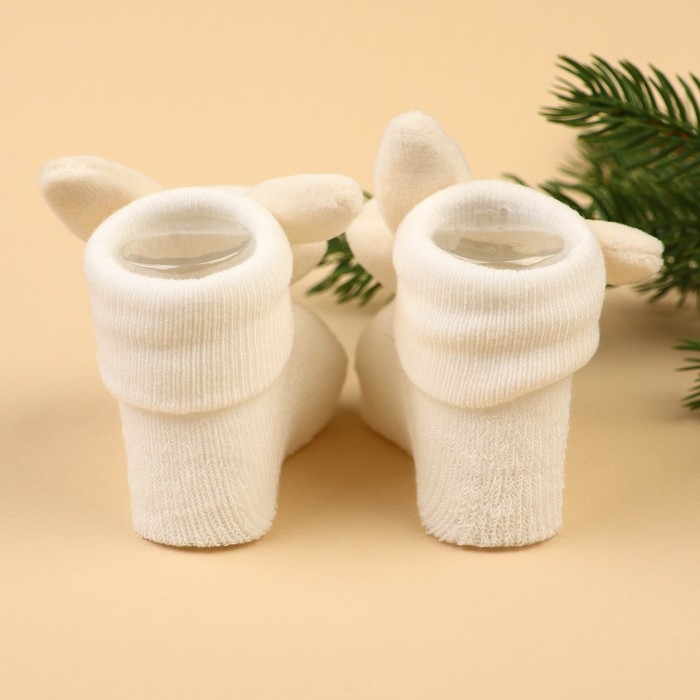 Подарочный набор новогодний: браслетики - погремушки и носочки - погремушки на ножки &laquo;Малыши&raquo;, цвет бежевый