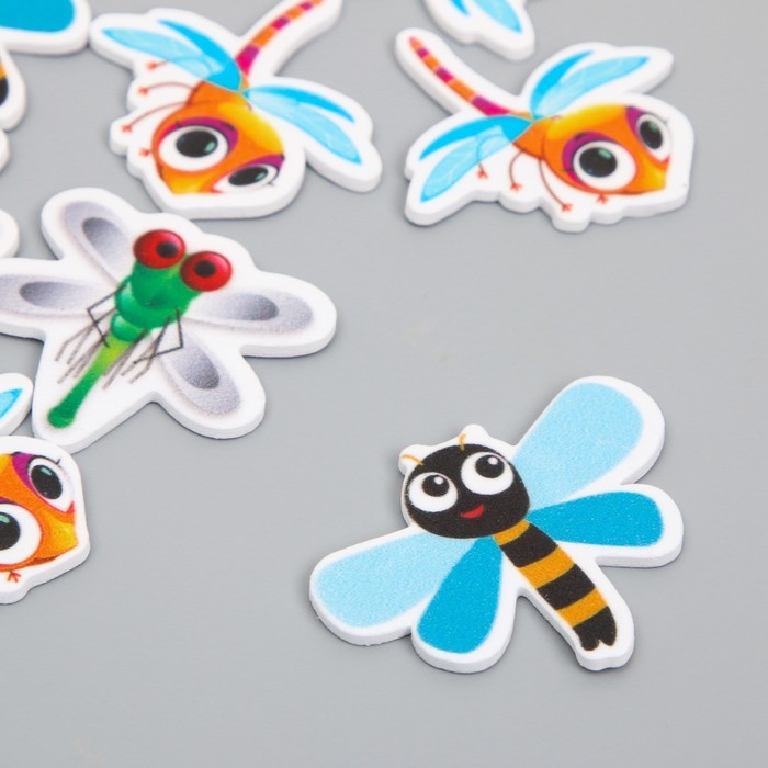 Декор для творчества EVA "Стрекозы" набор 12 шт 10х13 см