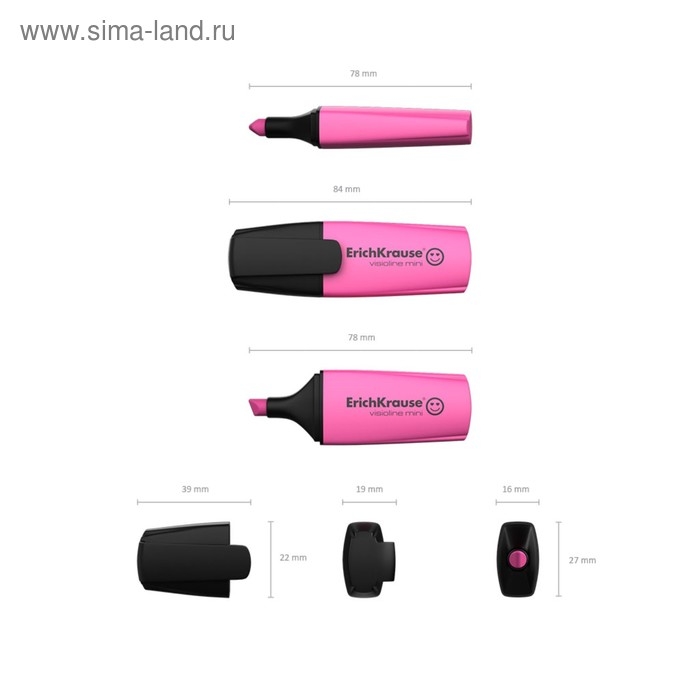 Маркер текстовыделитель ErichKrause Visioline Mini, 0.6-5.2 мм, флуоресцентные чернила на водной основе, розовый Маркер текстовыделитель ErichKrause Visioline Mini, 0.6-5.2 мм, флуоресцентные чернила на водной основе, розовый