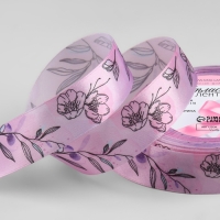 Лента атласная «Букет», 25 мм × 23 ± 1 м, цвет сиреневый №045 Лента атласная «Букет», 25 мм × 23 ± 1 м, цвет сиреневый №045