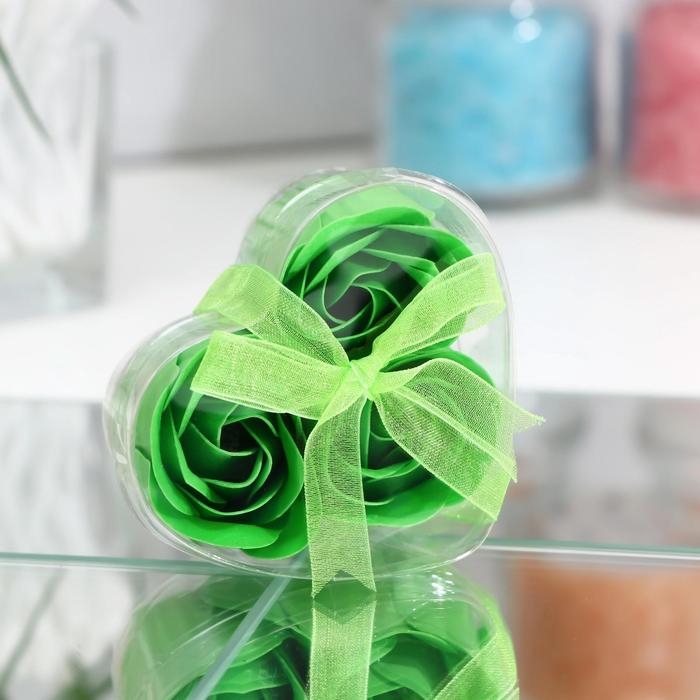 Мыльные розочки, зелёные, набор 3 шт. Мыльные розочки, зелёные, набор 3 шт.