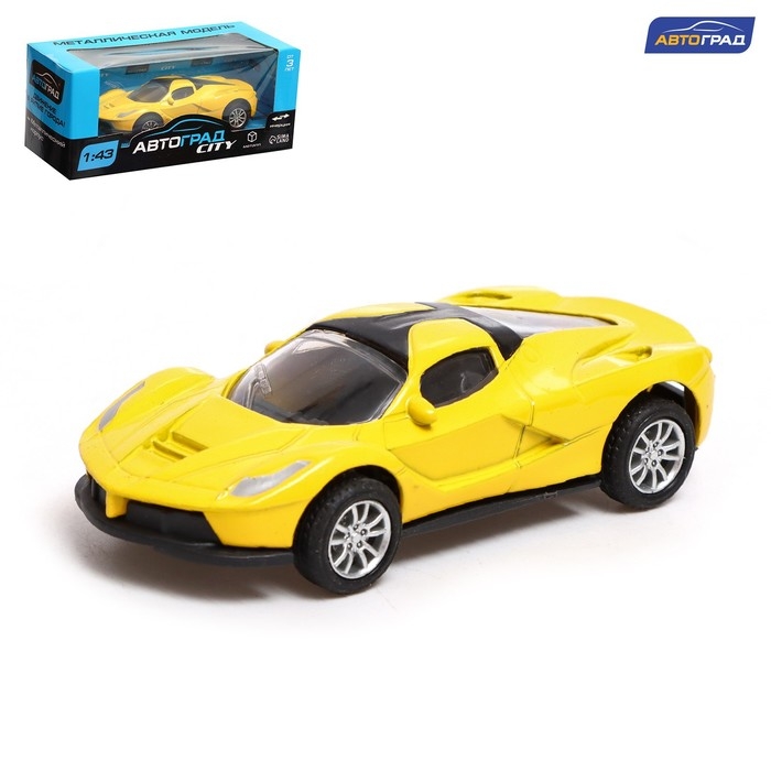 Машина металлическая &laquo;Спорт&raquo;, инерционная, масштаб 1:43, цвет жёлтый