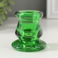 Подсвечник стекло на 1 свечу "Лучано" d=2,2 см прозрачный зелёный 5,5х5,2х5,3 см Подсвечник стекло на 1 свечу "Лучано" d=2,2 см прозрачный зелёный 5,5х5,2х5,3 см