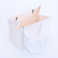 Пакет подарочный с широким дном  20 &times; 14 &times; 13,2 см, белый