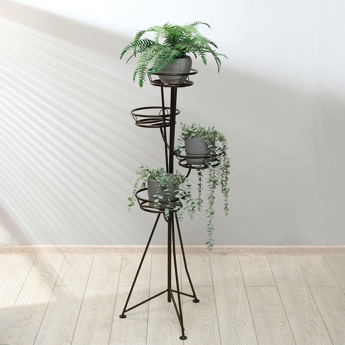 Подставка для цветов, напольная, на 4 горшка, d = 17 см, бронзовая, «Консул» Подставка для цветов, напольная, на 4 горшка, d = 17 см, бронзовая, «Консул»