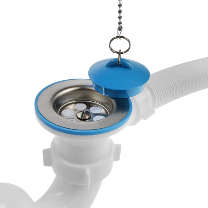 Сифон для ванны "АНИ Пласт" Варяг VE155, 1 1/2"х 40/50 мм, с переливом, с гофрой 40/50 мм