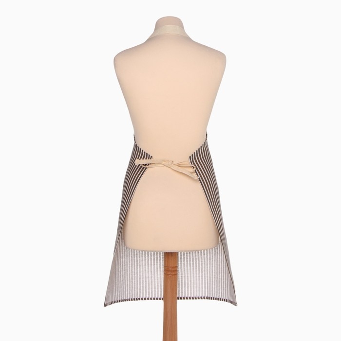 Фартук Доляна с карманом, цв.коричневый, 70*65&plusmn;4см, 100% хл, рогожка