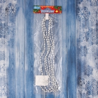 Бусы на ёлку 2 м d-3 мм "Овалы грани" серебро