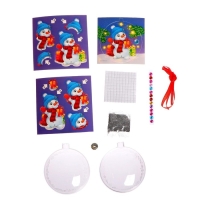 Ёлочный шар своими руками на новый год &laquo;Аппликация. Снеговичок&raquo;, новогодний набор для творчества