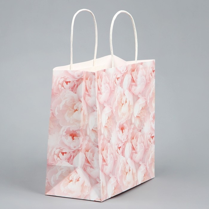 Пакет подарочный, упаковка, &laquo;Цветы&raquo;, 22 х 22 х 11 см