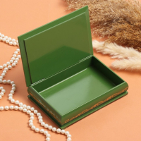 Шкатулка &laquo;Розы с полевыми цветами в корзине&raquo;, зелёная, 11&times;16 см, лаковая миниатюра