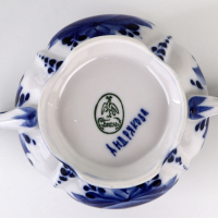 Сахарница &laquo;Цветок&raquo;, малая 17х10х11,5 см гжель