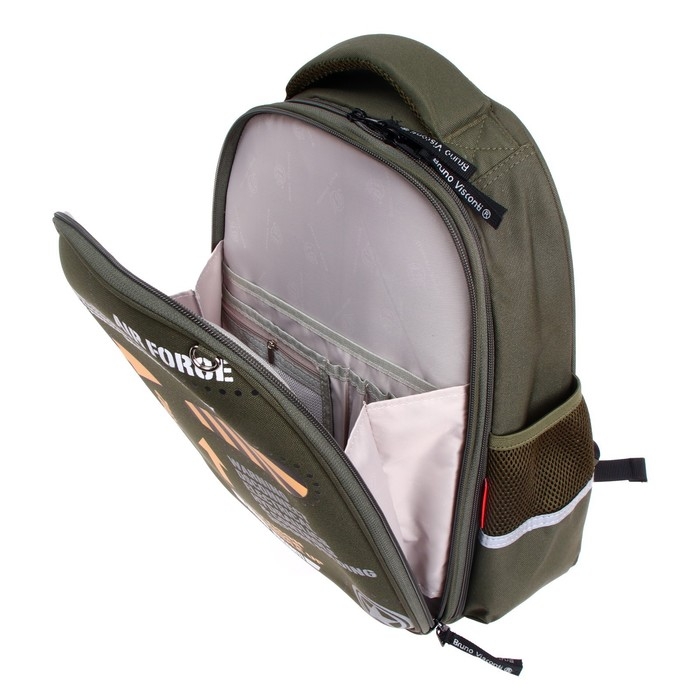 Рюкзак каркасный 38 х 30 х 20 см, + пенал, Bruno Visconti "Внимание"