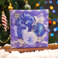 Новогодние салфетки бумажные Home Collection «Новогодня композиция синяя», 3 слоя, 33х33, 20 шт. Новогодние салфетки бумажные Home Collection «Новогодня композиция синяя», 3 слоя, 33х33, 20 шт.