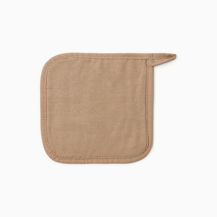 Прихватка Этель ECO, цв. бежевый, 19х19 см, 70% хл, 30% лён, ватин 250 г/м2