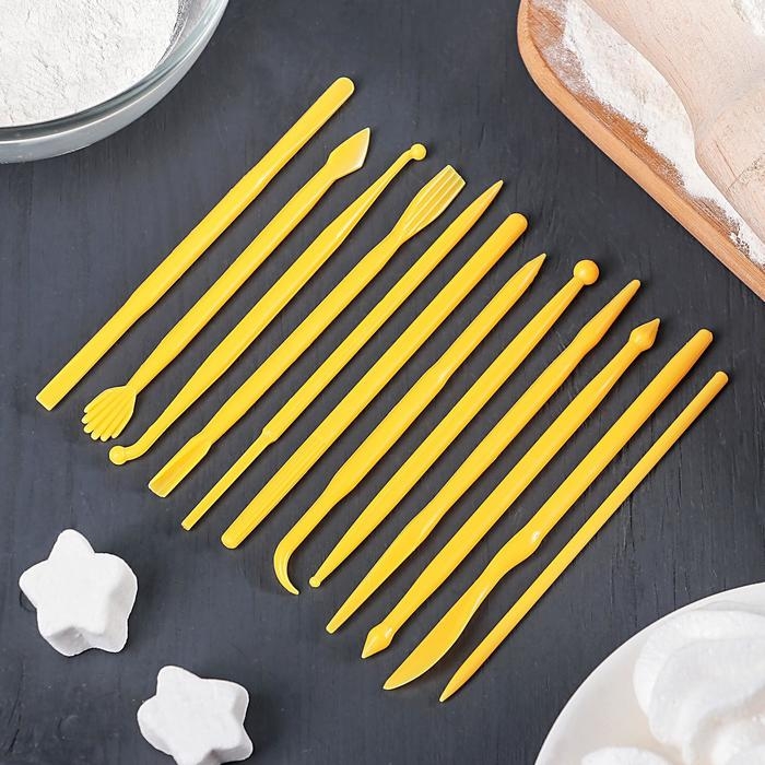 Набор для моделирования кондитерских украшений Доляна, 14 шт, 12×0,5 см, цвет МИКС Набор для моделирования кондитерских украшений Доляна, 14 шт, 12×0,5 см, цвет МИКС