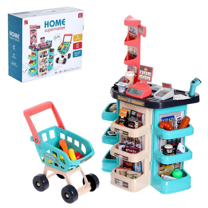 Игровой модуль «Супермаркет», 47 предметов, бирюзовый Игровой модуль «Супермаркет», 47 предметов, бирюзовый