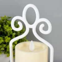 Ночник "Свеча на подсвечнике" LED от батареек 3хААА белый 11х11х25 см RISALUX Ночник "Свеча на подсвечнике" LED от батареек 3хААА белый 11х11х25 см RISALUX