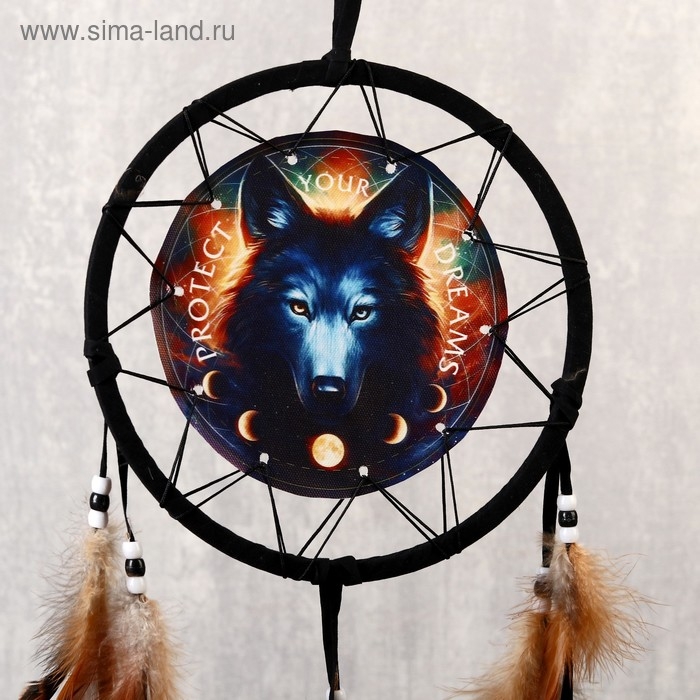Ловец снов "Волк. Защитите свои мечты" d=20 см