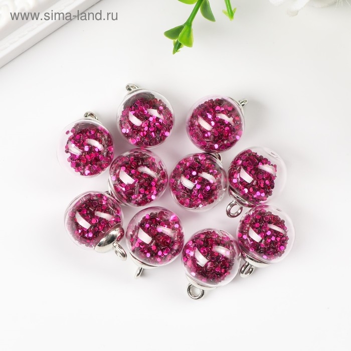 Подвеска декоративная для творчества стекло Подвеска декоративная для творчества стекло "Шар " d=1,6 см набор 10 шт