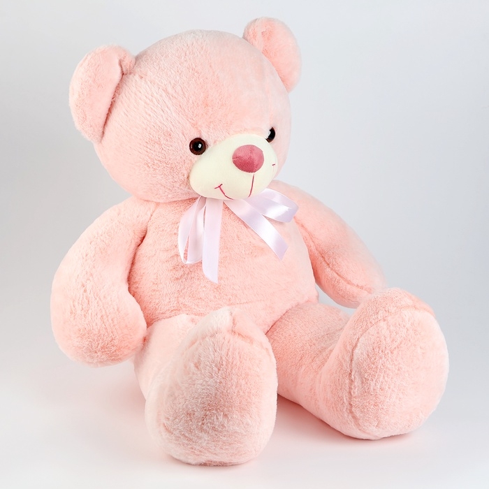 Мягкая игрушка &laquo;Медведь&raquo; с бантом, цвет светло-розовый, 85 см