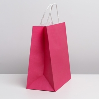 Пакет подарочный крафтовый, упаковка, Pink, 22 х 25 х 12 см