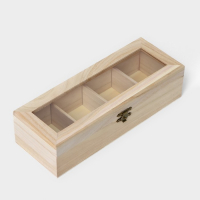 Ящик для хранения чайных пакетиков Доляна «Ахмадабад», 4 ячейки, 25×9,5×6,5 см Ящик для хранения чайных пакетиков Доляна «Ахмадабад», 4 ячейки, 25×9,5×6,5 см