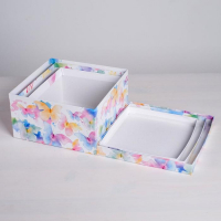 Набор коробок 3 в 1, упаковка подарочная, &laquo;Акварельные бабочки&raquo;, 18 х 18 х 10 - 22 х 22 х 12 см