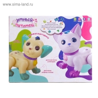 Робот собака &laquo;Умный питомец&raquo; ZHORYA, на пульте управления, интерактивный: звук, свет, танцующий, музыкальный, на батарейках, на русском языке, бело-голубой