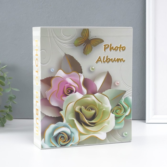 Фотоальбом на 80 фото 10х15 см "Мраморная роза" в коробке МИКС 5,3х19х23 см