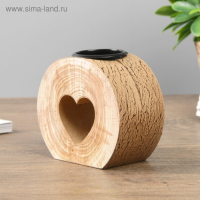 Подсвечник дерево на 1 свечу "Спил- сердечко" 9х10х5 см