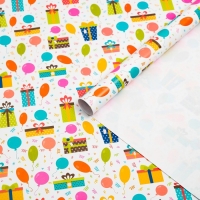 Бумага упаковочная глянцевая "Шарики", 70 &times; 100 см, 1 лист