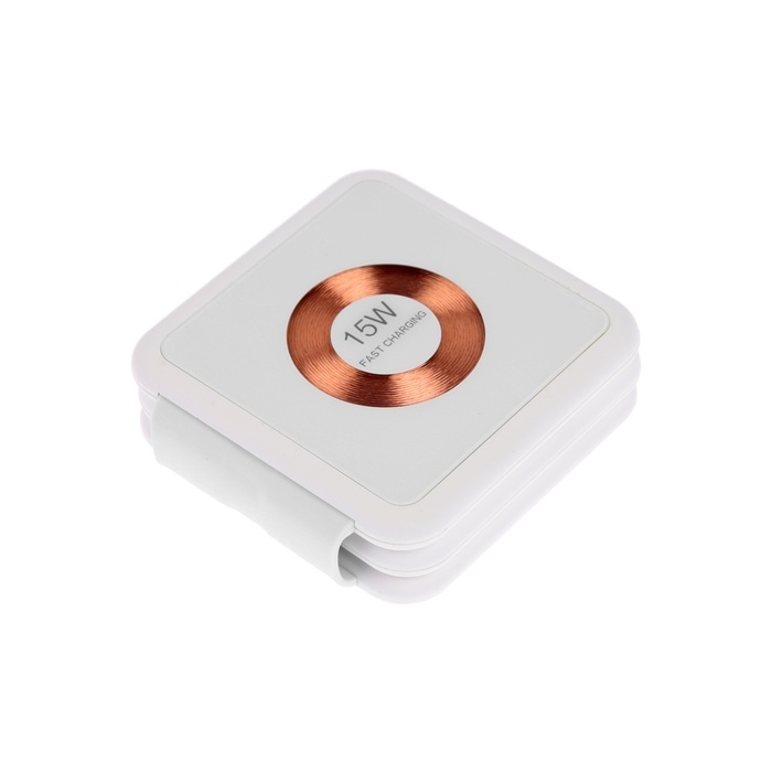 Беспроводная зарядка 3 в 1 H39, 15 W, подсветка, поддержка MagSafe, складная, стекло, белая Беспроводная зарядка 3 в 1 H39, 15 W, подсветка, поддержка MagSafe, складная, стекло, белая