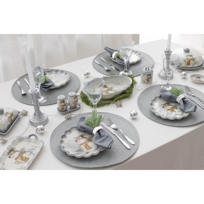 Солонка Доляна &laquo;Рождественский снеговик&raquo;, 600 мл, 14&times;10&times;14 см