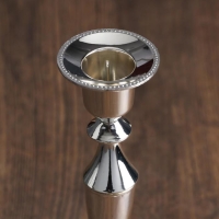 Подсвечник металл "Плавность" серебро набор 2 шт 24х10х10 см