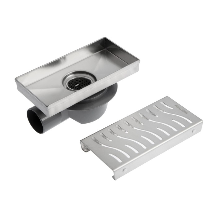 Трап AFLORN AF20410-20,d=50 мм,горизонтальный,c флaнцeм своб.вращ.360&deg;,100х200мм,нерж.сталь