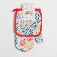 Кухонный набор Доляна &laquo;Тюльпаны&raquo;, прихватка 17*17 см, рукавица 26*16 см,100% п/э