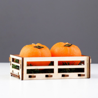 Набор новогодних свечей "Мандарины в ящике", 2 шт, 6,2&times;14&times;7,4 см