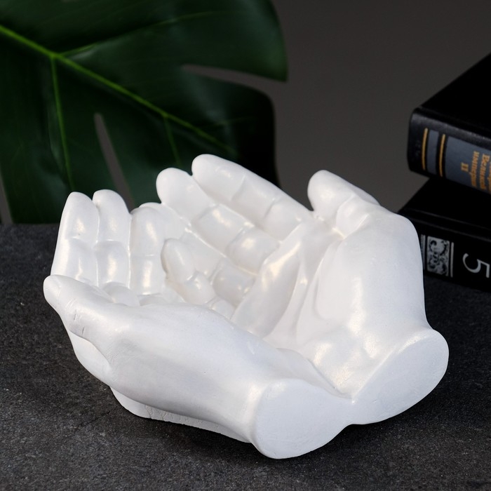 Конфетница Конфетница "Ладони" перламутр, 15х16х7см