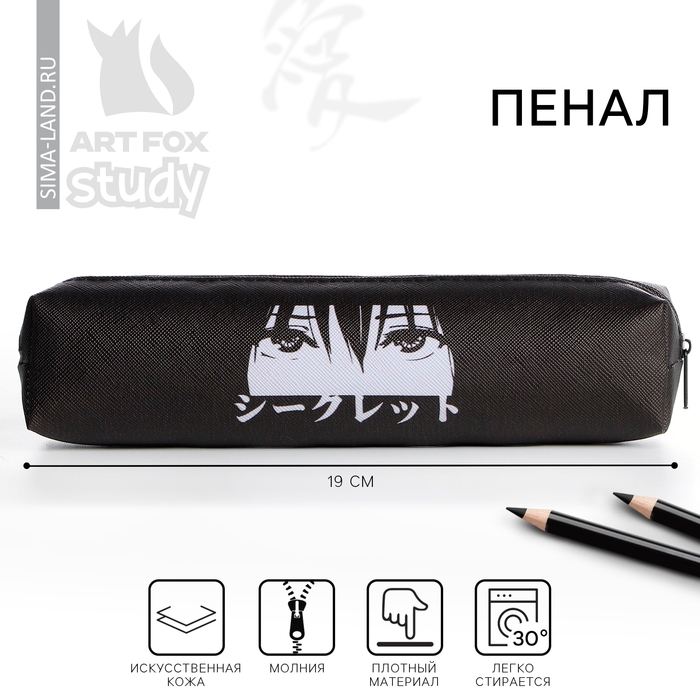 Пенал школьный из искусственной кожи &laquo;1 сентября: Глаза&raquo;, 19 х 8 х 3 см