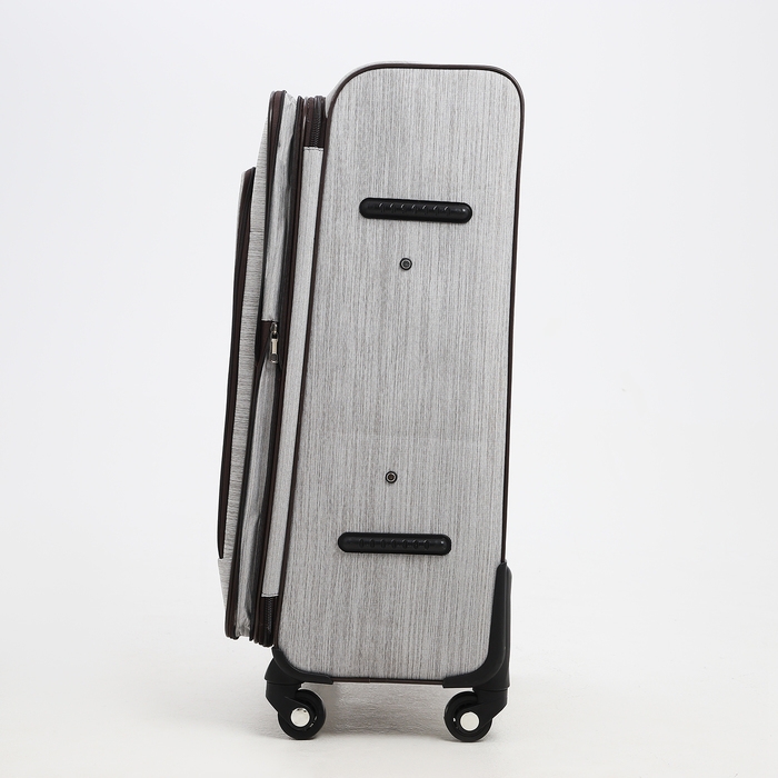 Чемодан большой 95 л (L), отдел на молнии, с расширением, кодовый замок, 4 колеса, наружный карман, цвет серый Чемодан большой 95 л (L), отдел на молнии, с расширением, кодовый замок, 4 колеса, наружный карман, цвет серый